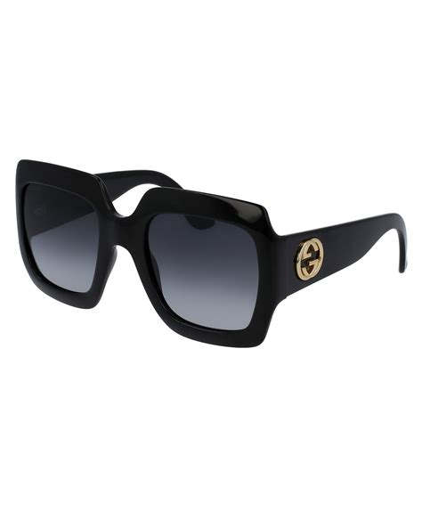 black gucci sunglasses womens|gucci oversized square sunglasses black.